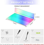 9 Inches Iridescent Floating Shelves Acrylic, White Wall Shelves for Living Room Décor, Bedroom, Bathroom, Kitchen, Dining Room, Brand Store, Retails, Gaming Room, 2 Pack