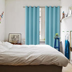 BGment Blackout Curtains - Grommet Thermal Insulated Room Darkening Bedroom and Living Room Curtains, Set of 2 Panels (52 x 72 Inch, Aqua)