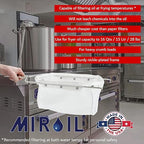 MirOil Filter Pot Combo - Oil Pot & Filter Bag (7 Gallon) – Heavy Duty Steel Disposable Caddy with Castor Wheel and Lid for Commercial Kitchen Storage - Grease Container for Kitchen – Model #60LC
