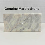 Genuine Marble Trophy Base – Polished Beveled Display Stand with Center Hole, 3/4" Thick, Multiple Sizes for Awards, Crafts & 3D Prints (White Marble, 2.5x5 inch)