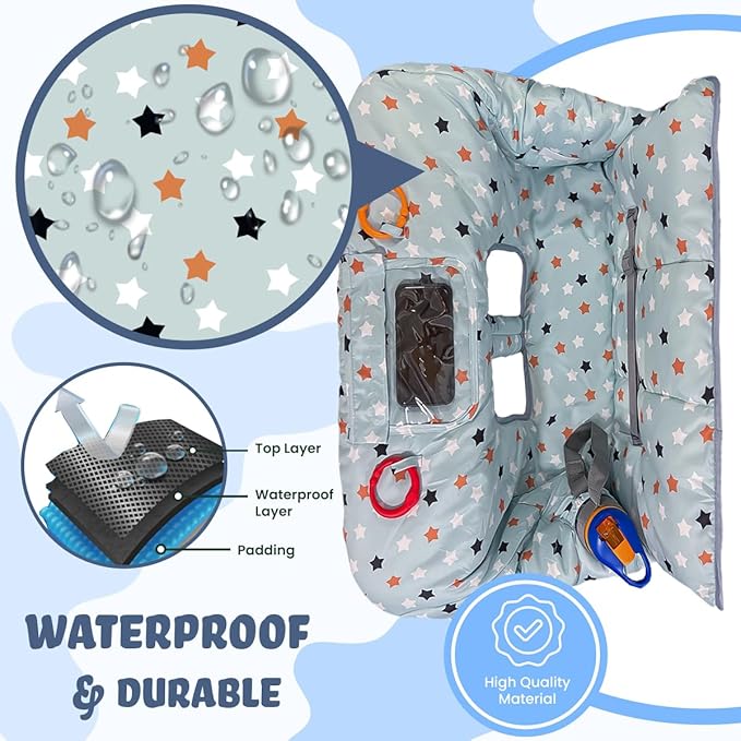 Shopping Cart Cover for Baby Grocery Cart Cover for Baby boy and Baby Girl, High Chair Cover for Baby and Toddler, Baby Registry Gift - Waterproof - Extra Large - Cotton - Double Sided (Multicolor)