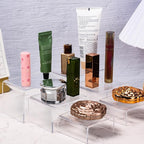 6 Pcs Acrylic Display Risers, 2 Sets Small Size Clear Shelf Riser, 0.15" Thick Acrylic Risers Display Stands, Clear Risers for Dessert, Cupcake, Candy, Figure Jewelry Showcase