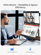 QLED Portable Dual Monitor 23.8" 100Hz FHD 1080P Stacked Monitor – 125% sRGB Dual Vertical Displays for Coding/Gaming/Trading, USB-C HDMI Laptop Screen Extender