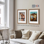 VCK 12x16 Picture Frame 2 Pack - Walnut, High-End Wood Poster Frames with Tempered Glass, Display 8.5x11 Photo with Mat or 12x16 without Mat, Art Gallery-Quality, Wall Hanging, Walnut