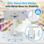 AboveTEK Anti-Theft iPad Kiosk Stand – POS iPad Security Stand & Locking Tablet Holder – Heavy Duty Base, 360° Swivel, 75° Tilt Bracket – Perfect for Retail Business (White)