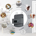 MAX Houser 5-Shelf Over The Door Hanging Organizer with 2 Metal Hooks, 5 Pocket Over The Door Wall Mount Storage with Clear Windows for Baby Nursery Bathroom Closet,Bedroom,Dorm,Diapers,Kids Toy(Gray)