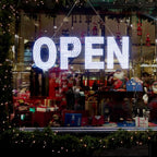 Open Signs for Business, 30"x10" Dimmable Large LED Open Light Up Sign with Hanging Installation for Salon Gym Cafes Store Office Bar Hotel Pubs Cold white