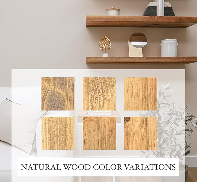Urbandi Modern Floating Shelves 3 Inches Thick for Wall, Wide Shelves for Kitchen, Living Room, Bedroom, and Bathroom, Natural Pine Wood, Rustic Wooden Shelf, (Set of 2) (Aged Oak, 36Lx3Hx6D)