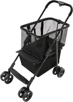 Heavy Duty Folding Shopping Cart with 44.09 lbs Capacity, 2-Tier Foldable Grocery Cart with Removable 56L+33L Bag,Portable Utility Carts for Market, Laundry, Picnic,Outdoor
