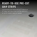 CATTONGUE GRIPS 2” Non-Abrasive Grip Tape Strips - Heavy-Duty, Waterproof Anti-Slip Tape for Furniture, Bathtubs, Frames, Gaming & More - Indoor & Outdoor Anti-Slip Solution (Clear, 1-Pack)