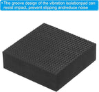 PATIKIL Rubber Anti-Vibration Pads, 4 Pcs Square Vibration Isolation Mats 1.97" x 1.97" x 0.6" for HVAC, Air Conditioner, Air Compressor, Washer, Dryer, Black
