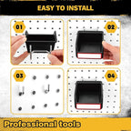 ELEAD 17PCS Pegboard Hooks with Peg-Board Bins Accessories: Heavy Duty Pegboard Drill Holder, Pegboard Accessories Organizer for Organizing Various Tools in Garage Home Craft Room