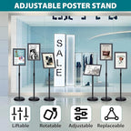 6Packs Sign Holder Stand 8.5 x 11 - Adjustable Heavy Duty Poster Sign Stands for Display 8.5 x 11 - Floor Standing Sign Holder for Vertical and Horizontal Sign Displayed(Black)