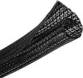 Wire Cord Protector Wire Loom Tubing, 25ft - 1 inch Cable Sleeve Split Sleeving for USB Cable，Computer Electrical Wire Power Cord Audio Video Cable Black