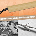 Floor Cord Cover Self Adhesive Cord Hider,3.3FT Cable Management, Extension Strip Protector for Wires, Prevent Cable Trips for Offices, Gyms, Exhibitions Cavity:0.3"(W) x0.28(H) WoodLightyellow