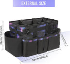 Wearable Cleaning Caddy, Cleaning Caddy Supplies Organizer with Handle & Shoulder Straps for Housekeepers, Under Sink & Car Cleaning Tool Organizers Bag with 4 Foldable Divider (StarrySky)