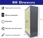 60 Drawer Parts Cabinet with Doors GarageOrganizer Steel ABS Materials for Parts Storage Drawer Size 7.8 * 3.9 * 1.9 Inch