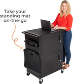 Line Leader Stellar AV Cart - Computer Cart with Customizable Pegboard & Hooks, Dual Locking Cabinets, UL Certified Power, Mobile Workstation with Locking Wheels, Ideal for Laptop & Charger Storage