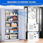 INTERGREAT Metal Garage Storage Cabinet with Lock, 72" Storage Cabinet with Locking Doors and 4 Adjustable Shelves, Lockable Steel Tool Cabinet for Home Office, School, Cement Grey