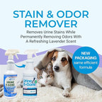 KINZUA ENVIRONMENTAL Urine B-Gone, Professional Enzyme Odor Eliminator & Pet Stain Remover, Human, Cat & Dog Urine Cleaner, Effective on Laundry, Carpets & More, Lavender Scent, 32oz