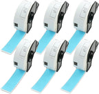 BETCKEY - Standard Address Labels Replacement for Brother DK-1201 (1.1 in x 3.5 in), Compatible with Brother QL Label Printers [6 Rolls/2400 Labels, Light Blue]