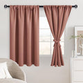 JIUZHEN Blackout Curtains for Bedroom - Thermal Insulated Noise Reducing Privacy Short Curtain for Living Room, Set of 2 Panels with Tiebacks, 42 x 54 inches Long,Dusty Rose