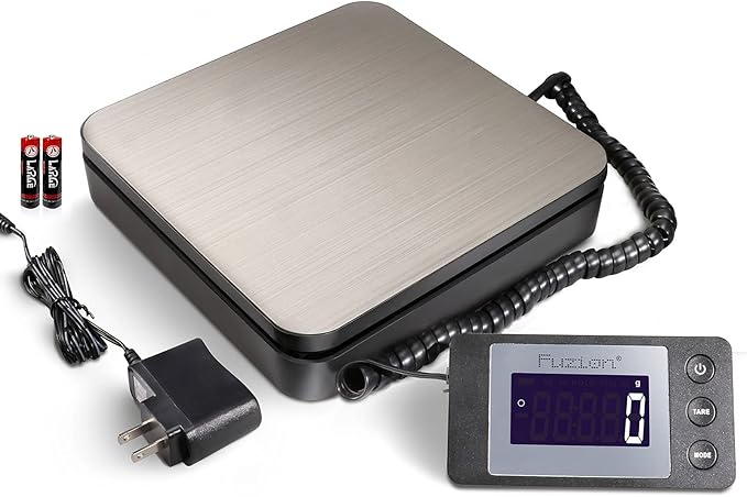 Fuzion Digital Shipping Scale 88lb × 0.1oz, Durable Stainless Steel Postal Scale with Tare, 4 Weighing Modes, Shipping Scale for Packages, Postage Package Scale with AC Adapter
