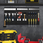 Goplus Garage Pegboard, Metal Pegboard Tool Organizer Kit with 3 Pegboards & 28 Pcs Hanging Accessories, Heavy Duty Pegboard Wall Organizer, Peg Board for Workshop, Tool Storage, Black