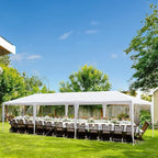 10x30 FT Party Tent, Outdoor Wedding Tents for Parties, Canopy Event Tent Without Removable Sidewalls, Waterproof Gazebo Shelter for Birthday Parties, Weddings, BBQs & Events (10X30FT-0Sides White)