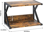 aboxoo Desktop Printer Stand with 2 Tier Wood Storage Shelves,Under Desk Printer Table,Multi-Purpose Home Office Desk Organizer for Fax Machine, Scanner (Rustic Brown)