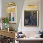 Picture Light 24" Brass Picture Lights for Wall 4-Light Gold Picture Frame Light Dimmable Art Gallery Light Accent Lighting Bathroom Wall Sconce for Artwork Poster Portrait Library Display