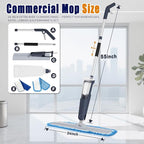 24" Dry mops for Floor Cleaning, Microfiber mop Spray System, Commercial Heavy-Duty Wet mops with 28oz Big Tank, 2 Washable Pads for Lobby, Pool, Factory, Office, Warehouse, Concert, Library (1)