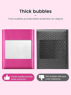 GSSUSA Pink Bubble Mailers 6X10 Inches 500 Pack, Padded Poly Bubble Mailer, Small Padded Envelopes Strong Adhesion Bubble Envelopes,Self-Seal Mailing Envelopes for Small Business,Package Supplies