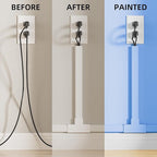 Delamu Large 236in Cord Hider, Cord Covers for 3-4 Wires on Wall, Premium TV Cable Hider, Paintable Wire Hiders Wire Covers for Cords on Wall, Easier Setup Cable Cover Raceway, W1.18 × H0.63in, White