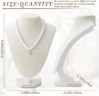 6 Pcs Necklace Display Stand Necklace Holder Jewelry Bust Display Stands for Selling Home Store Trade Shows Photography Props Retail(Beige,Velvet)