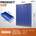 Nut and Bolt Storage Cabinet with ABS Drawer,Steel Small Parts Storage Organizer,36" H X 9" D X26 W Screw Organization for Garage Hardware,Nails,Fastener,Bolts,Nuts,and More (75 ABS Drawers)