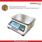 VisionTechShop DSW-100 Portion Food Scale with Single LCD Display, Stainless Steel Platter, 15lb Capacity, 0.005lb Readability, Lb/Oz/Kg/g Switchable, Low Profile Design, NTEP #22-007, NSF Certified