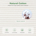 Cotton Rope Basket, Storage Baskets with Handle, 15x10x9 Inch Woven Basket for Shelves, Laundry, Towels, Clothes, Books (White 3Pack)