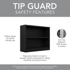 Bush Furniture Universal Small 2 Shelf Bookcase in Black, Low Storage and Display Bookshelf for Home Office or Living Room Organization