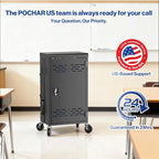 POCHAR 30 Unit Device Laptop Charging Cart for Chromebooks, Tablets, and Laptops for K-12 Education Classrooms, and Libraries, —Open-Back Design, Grounding Protection, Easy Assembly