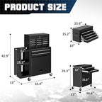 SILVEL 8-Drawers Rolling Tool Chest, Assembled Tool Box with Auto Locking System & Lockable Wheels & Sliding Drawers & Detachable Top, Tool Storage Cabinet for Garage Workshop