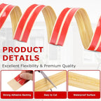 Flexible Wall Corner Protector Moulding Trim Peel and Stick Wall Corner Guards Edge Protector Self Adhesive Molding Trim Strip for Edge Ceiling (Original Wood Grain, 0.8 in x 10 Ft)