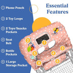 PILLANI Shopping Cart Cover for Baby, High Chair Cover for Restaurant Seat - Grocery Cart Cover for Baby Girl and Boy, Comfortable Cotton Buggy Covers for Babies - Padded Toddler Shopping Cart Cover