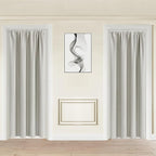 JIUZHEN Blackout Doorway Curtains 80 inch Length - 2 Panels Thermal Insulated Privacy Soundproof Rod Pocket Closet Door Curtains Room Divider for Bedroom,Office, 42 x 80 inches, Ivory