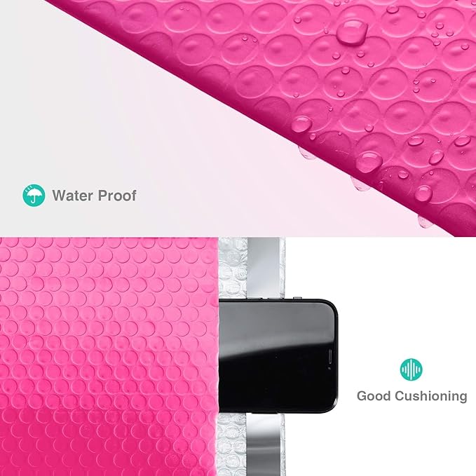 GSSUSA Pink Bubble Mailers 6x10 Small Padded Envelopes 9600 Pack,1 Pallet,Strong Adhesion Shipping Mailer Self-Seal Bubble Envelopes for Small Business
