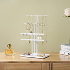 pickpiff White Jewelry Stand Holder Organizer: 12.5" Sturdy Hanger for 80 Pcs Jewelry, Jewlery Tower for Display Necklace, Earring, Bracelet, Watch