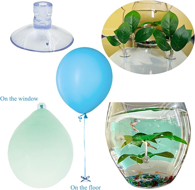 Suction Cups Hooks Clear PVC Plastic Suction Holder Suction Pads Removable Reusable for Kitchen Bathroom Wall Window Glass Door Tiles Organization Christmas Decoration Aquarium fish tank (6 PCS)