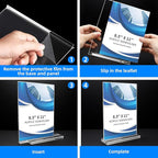 12 Pack Acrylic Sign Holder 8.5 x 11, Double-Sided Clear Sign Holder Plastic Stands for Display, T Shape Acrylic Table Sign Stands for Office Store Restaurants Wedding Party Decoration