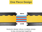 Yescom Cable Ramp Protector 3 Channel Garden Hose Protecitive 44000 Lbs Load Capacity Heavy Duty Speed Bump for Road Driveway Walkway