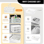 20 L Collapsible Shopping Basket, plastic basket, Basket with Handle, M (White)
